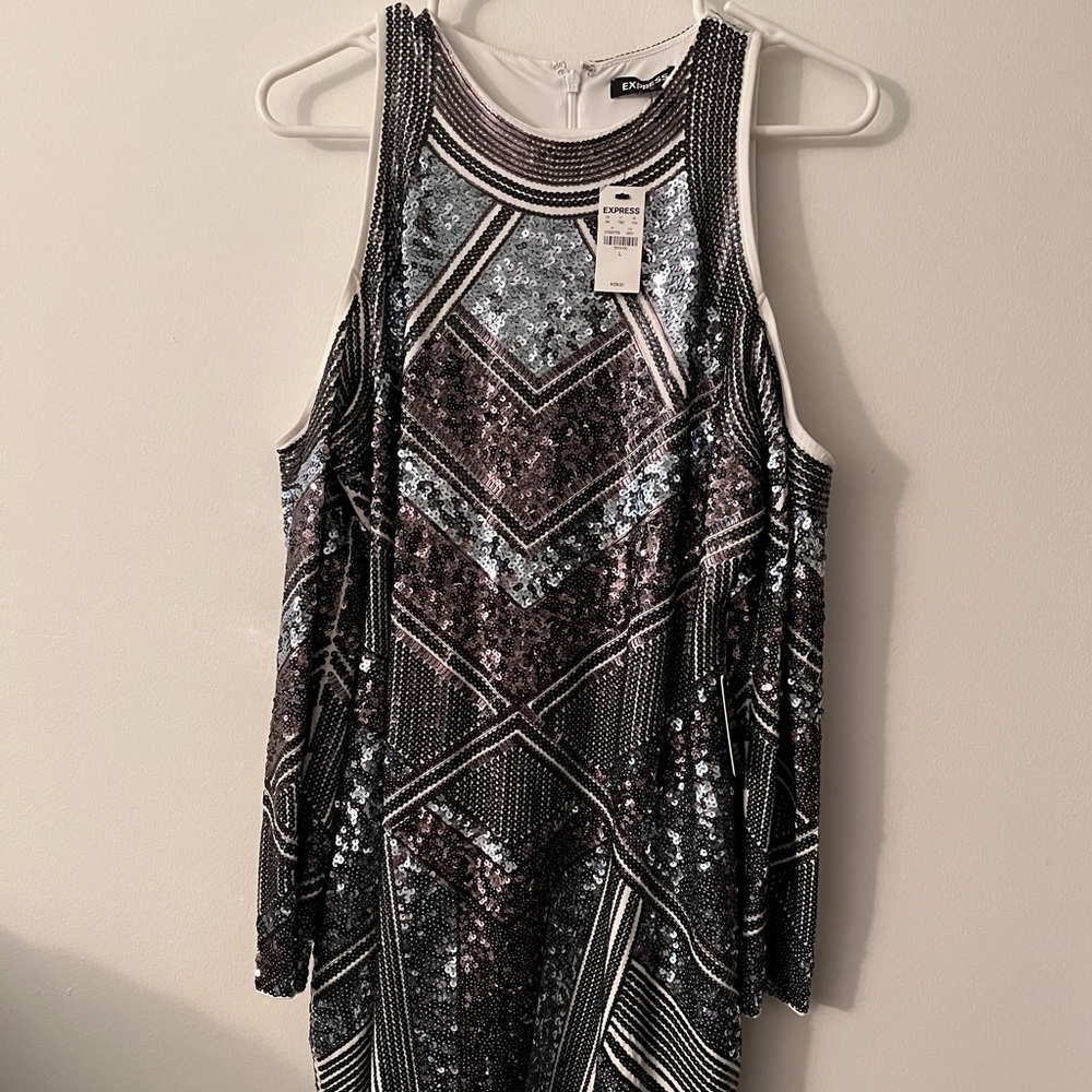 Womens knee length shimmery dress size large